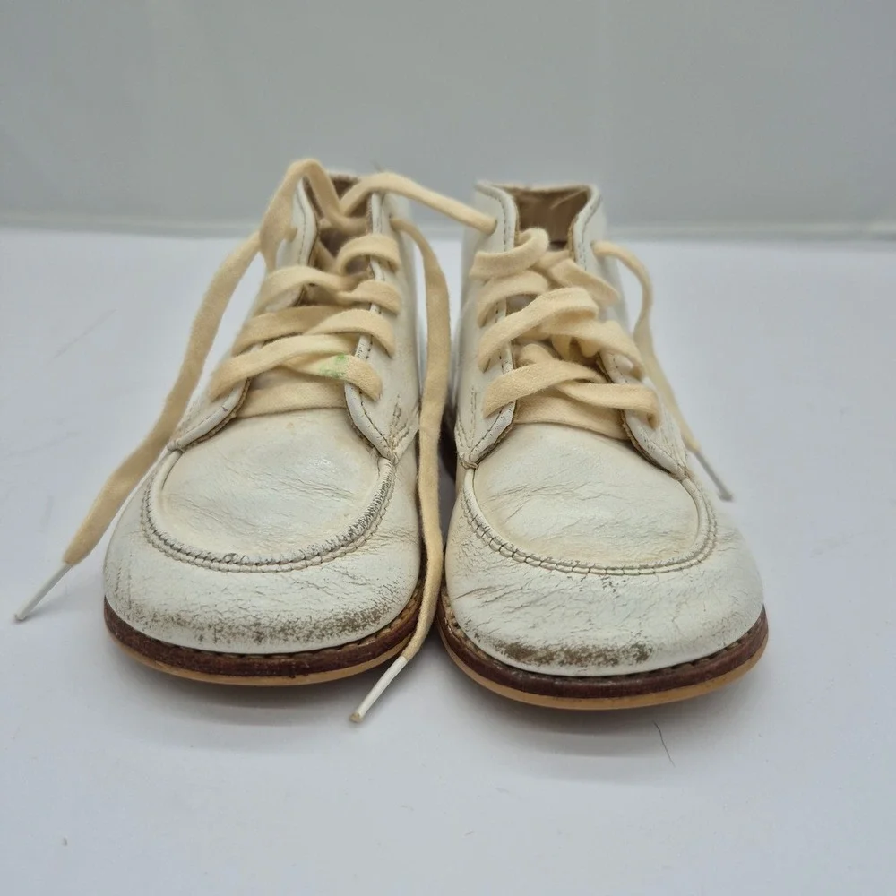 VTG Stride Rite Baby's First Steps Shoes Lace Up Leather 50s